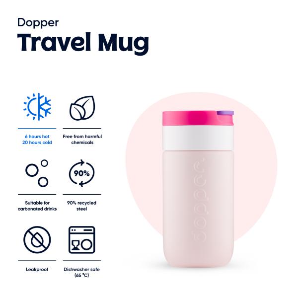 Travel Mug 300ml Berry Pink Dopper - Afbeelding 8