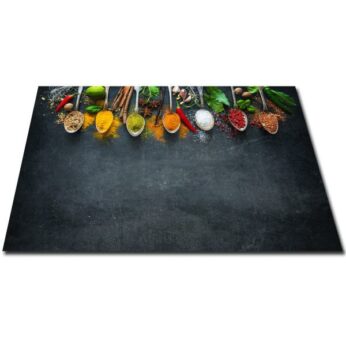 Inductie Kookplaatbeschermer Kruiden op Lepels Kort 73x52cm