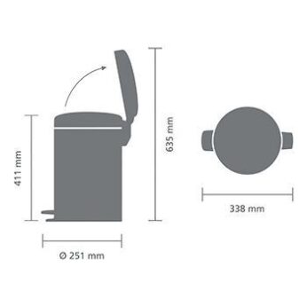 Pedaalemmer* 12 ltr.Wit NI Brabantia - Afbeelding 3