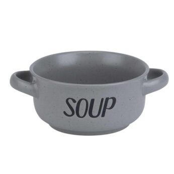 Soepkom grey tekst Cosy & Trendy