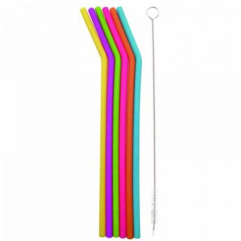 Rietje silicone gebogen 6 stuks Dotz