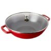 Wok 30cm rood met deksel Staub
