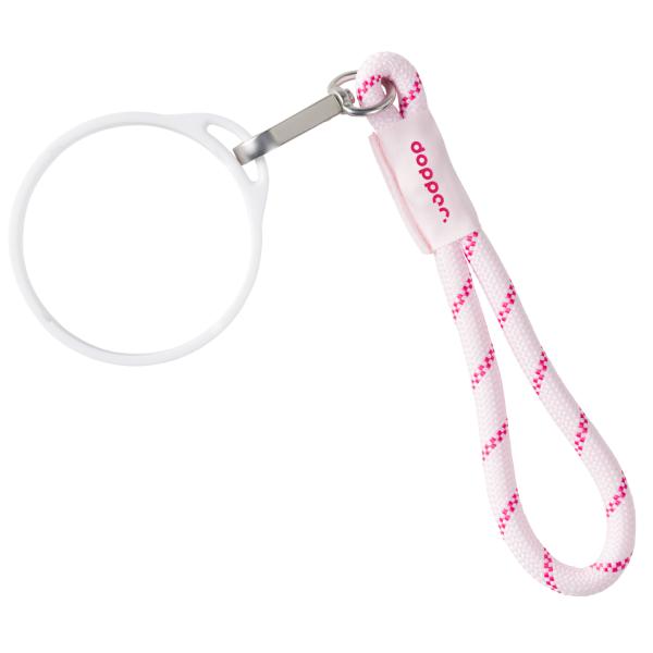 Wrist Cord White Mug Ring - Cherry Pink Dopper