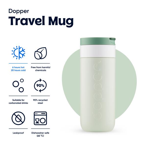 Travel Mug 400ml Forest Green Dopper - Afbeelding 3