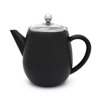 Theepot Duet Eva  dubbelwandig 1.1 liter zwart Bredemeijer