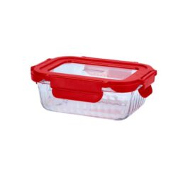 Braadslede-Diepvriesdoos glas 370ml rood Cookai