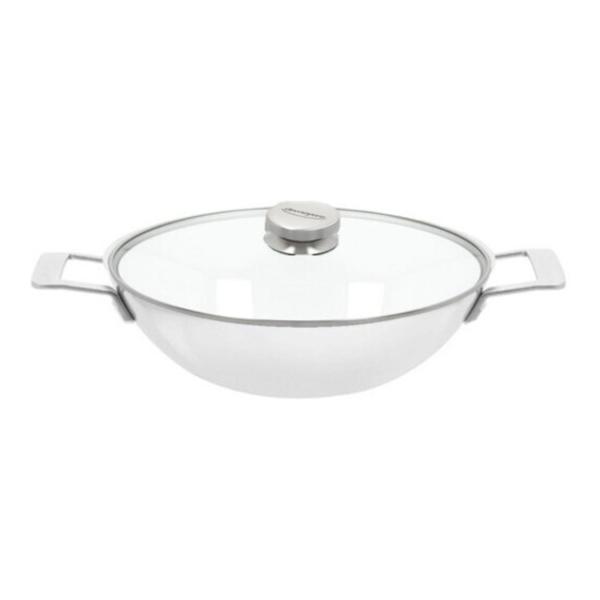 Wok 30cm m/2 grepen met deksel Industry-5 Demeyere