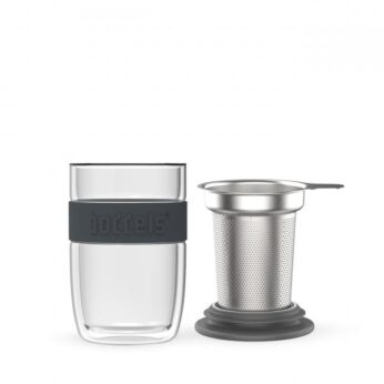 Dubbelw. theeglas met filter Boddels grijs - Afbeelding 2