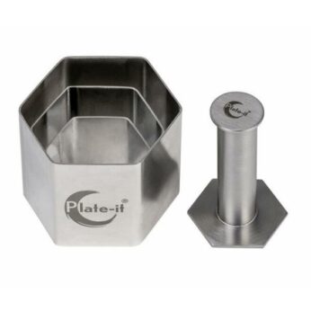 Plate-it garneerringen Hexagon met pusher 4 dlg set
