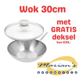 Wok 30cm+glasdeksel Apollo-7 Demeyere