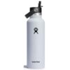 Drinkfles Standard Mouth met rietje 621ml White Hydro Flask