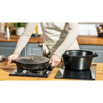 Braadpan+grillpan 24cm zwart Staub - Afbeelding 6