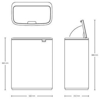 Touch Bin Bo 60 ltr. Zwart Brabantia - Afbeelding 8