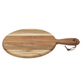 Serveerplank met greep 24cm rond acaciahout Dagelijske Kost