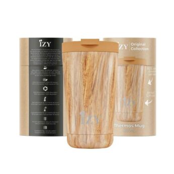 Thermomok 0.35 ltr. Hout Izy Bottles - Afbeelding 2