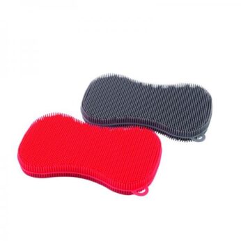 Schuurspons silicone grijs/rood Dotz
