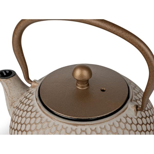 Theepot gietijzer Jiangxi beige 700ml Bredemeijer - Afbeelding 4