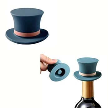 Wijnfles afsluiter Magic Hoed blauw Njoy