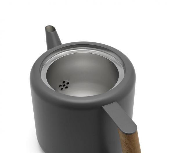 Theepot Duet Design Boston Grijs dubbelwandig 1.1 liter mat rvs Bredemeijer - Afbeelding 2