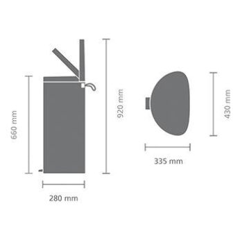 Pedaalemmer Flatback 40ltr Mineral Grey Brabantia - Afbeelding 5