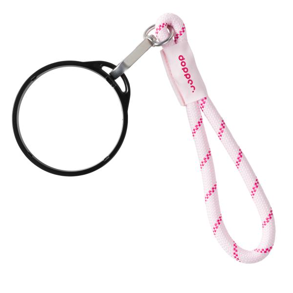 Wrist Cord Black Mug Ring - Cherry Pink Dopper