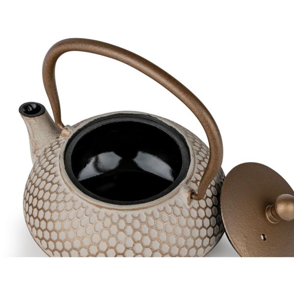 Theepot gietijzer Jiangxi beige 700ml Bredemeijer - Afbeelding 3