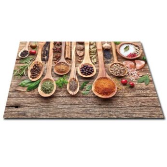 Inductie Kookplaatbeschermer Specerijen op hout 73x52cm