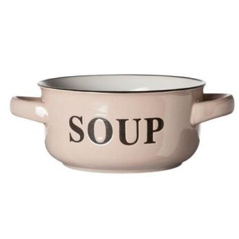 Soepkom creme met tekst Cosy & Trendy